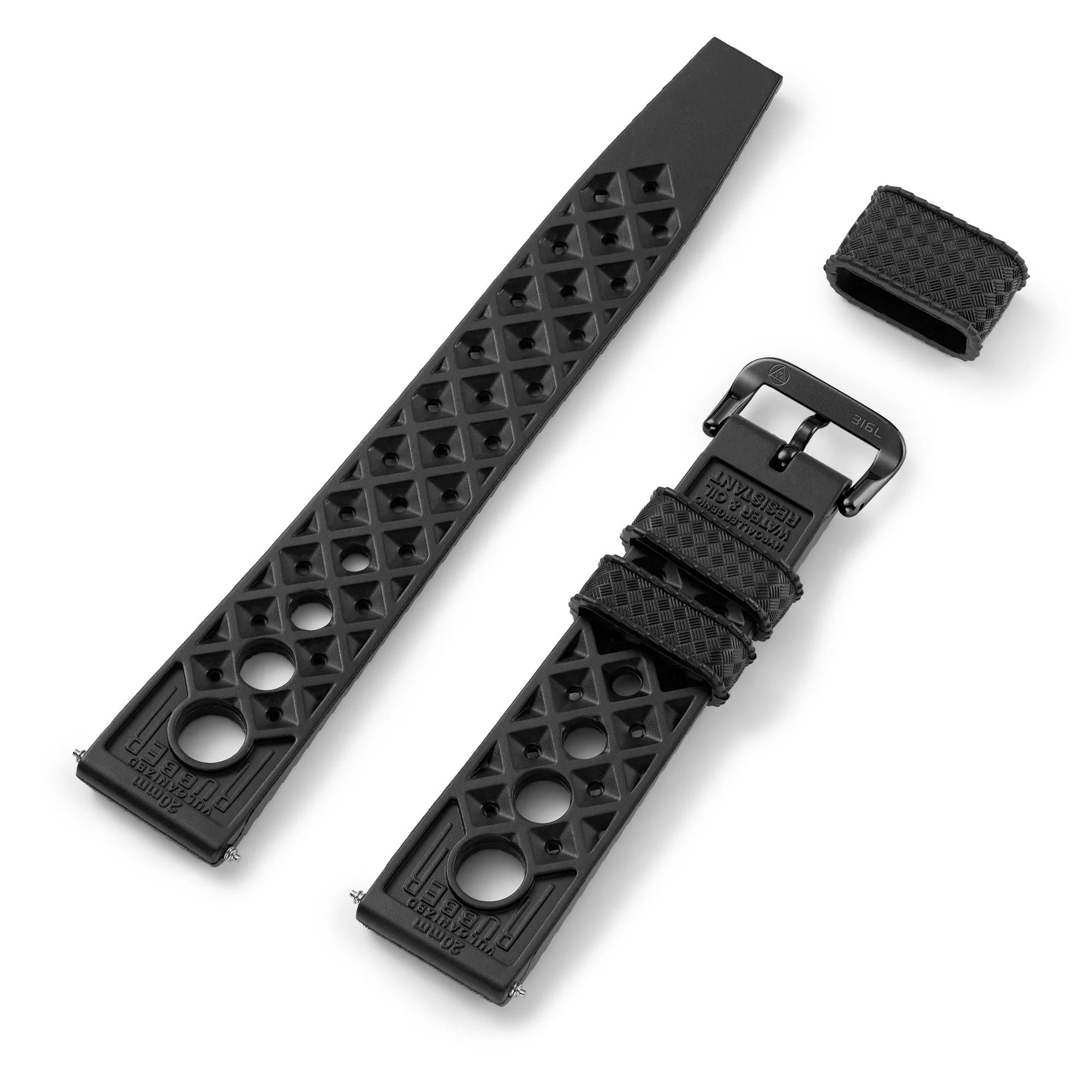 Black "Rally" Tropic Rubber Strap - NSA - Image 4