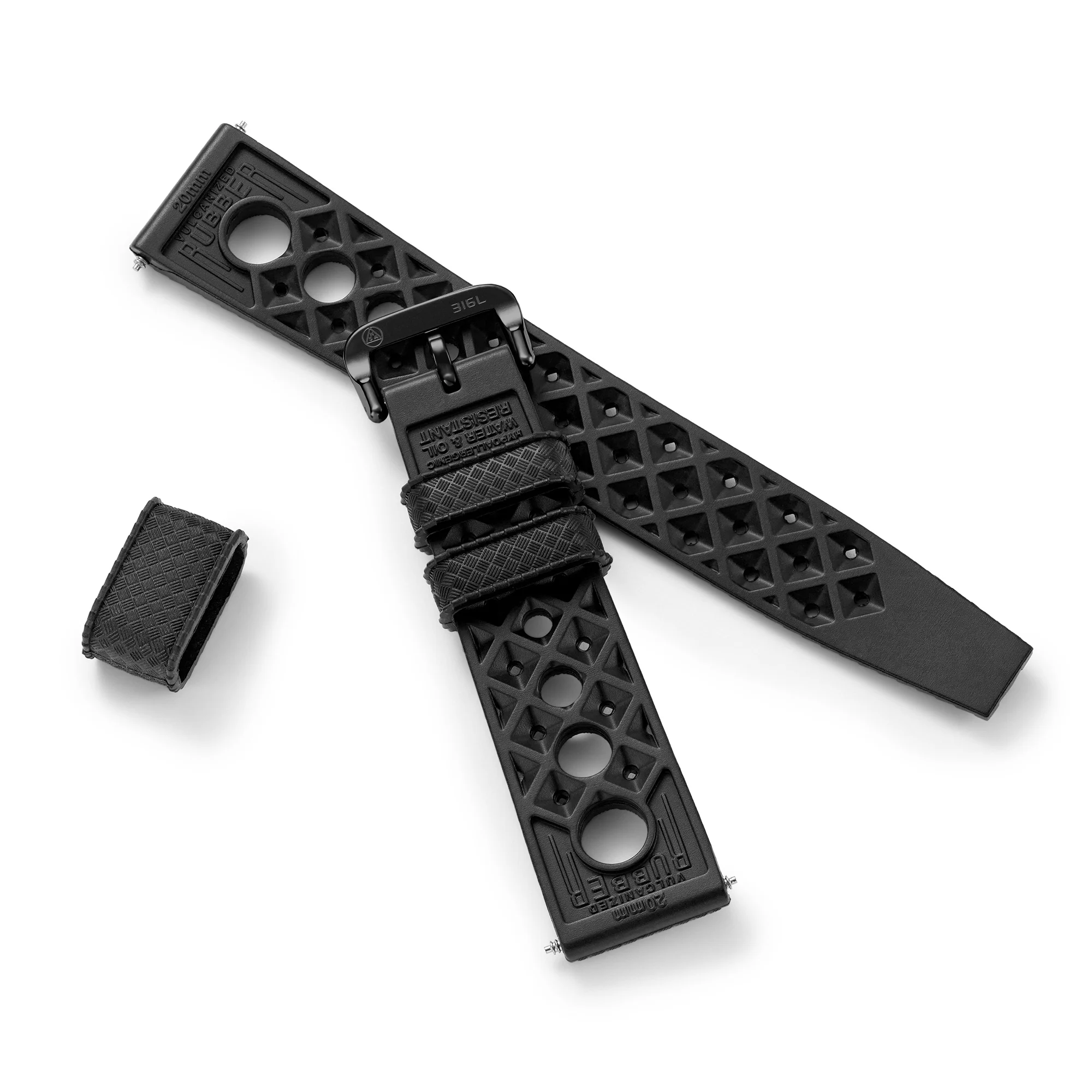 Black "Rally" Tropic Rubber Strap - NSA - Image 8
