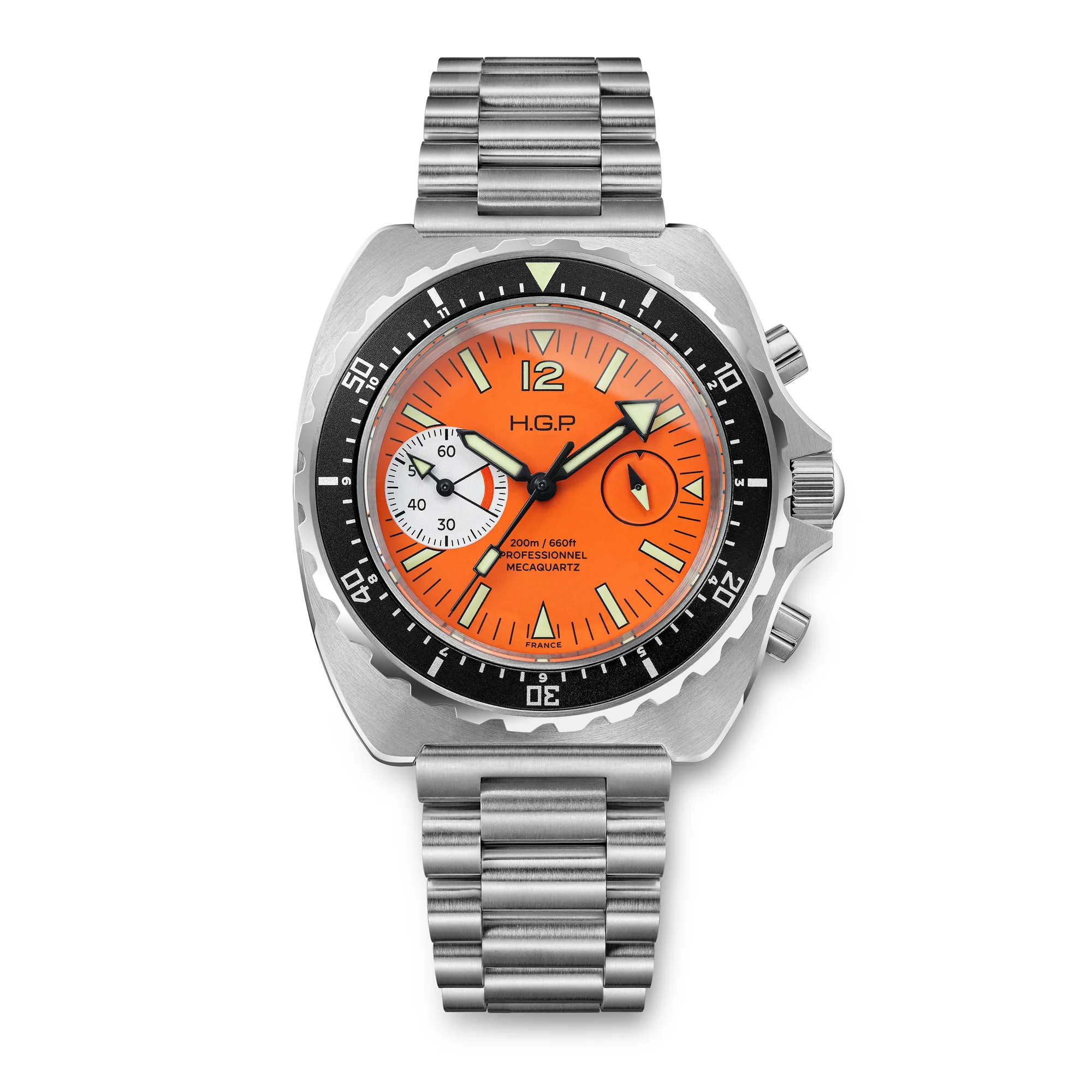 Diver 200M Chrono-Mecaquartz - Orange Dial & White Big-Eye Chronograph - Image 3