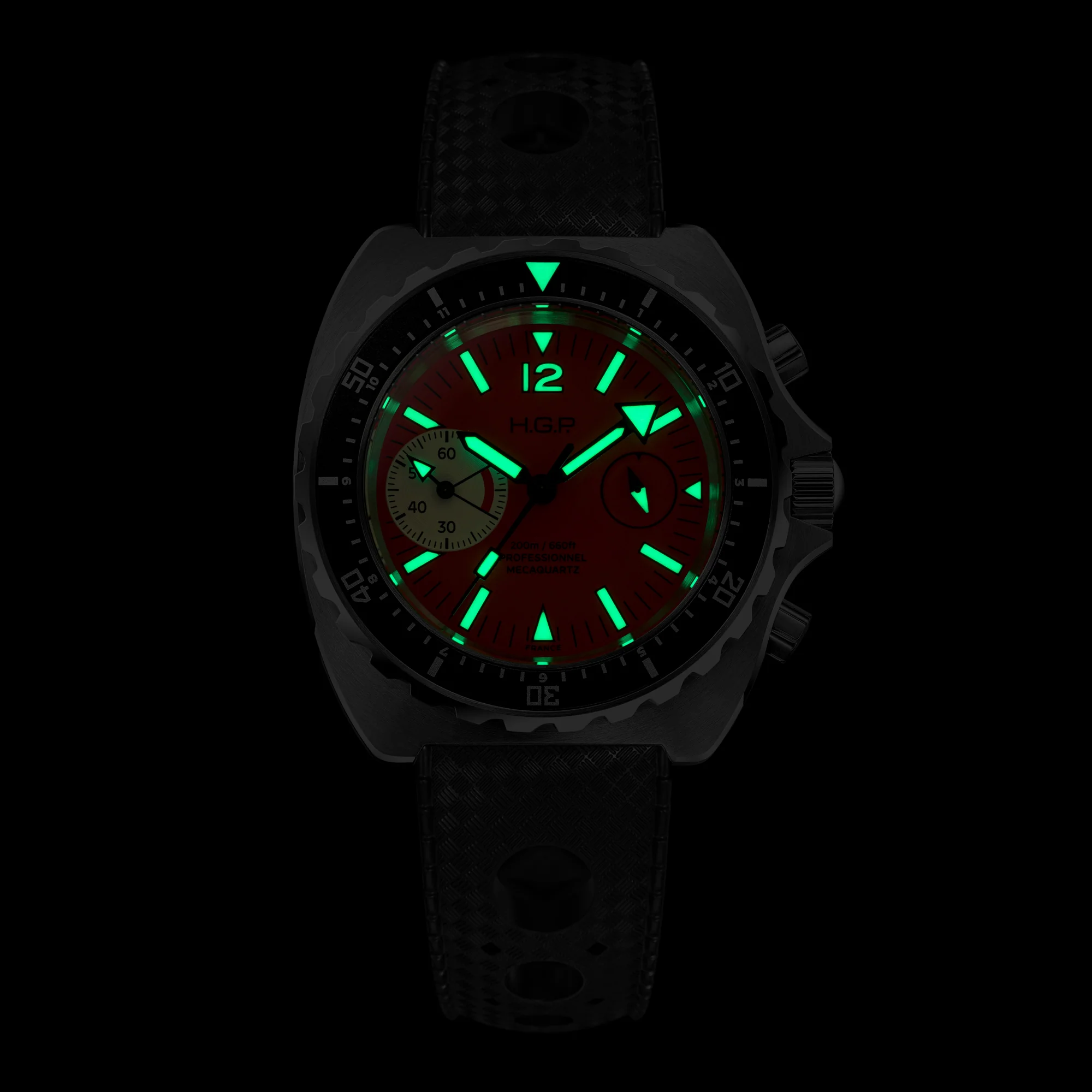 Diver 200M Chrono-Mecaquartz - Orange Dial & White Big-Eye Chronograph - Image 4