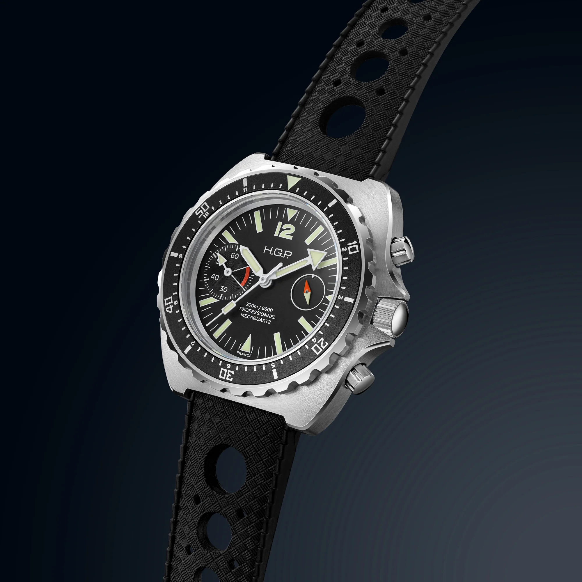 Diver 200M Chrono-Mecaquartz Chronograph - Black Big-Eye - Image 3