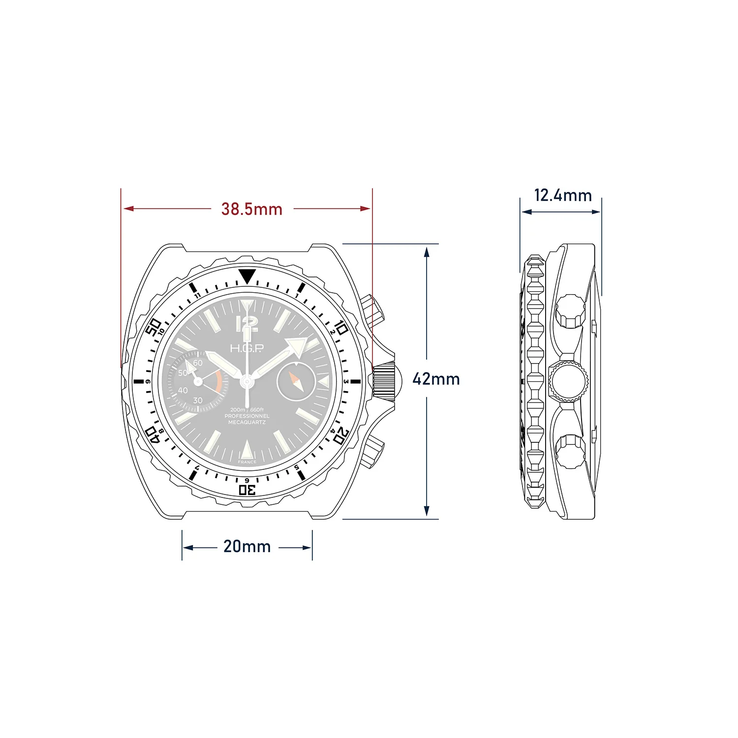 Diver 200M Chrono-Mecaquartz Chronograph - Vintage Black & White Big-Eye - Image 11