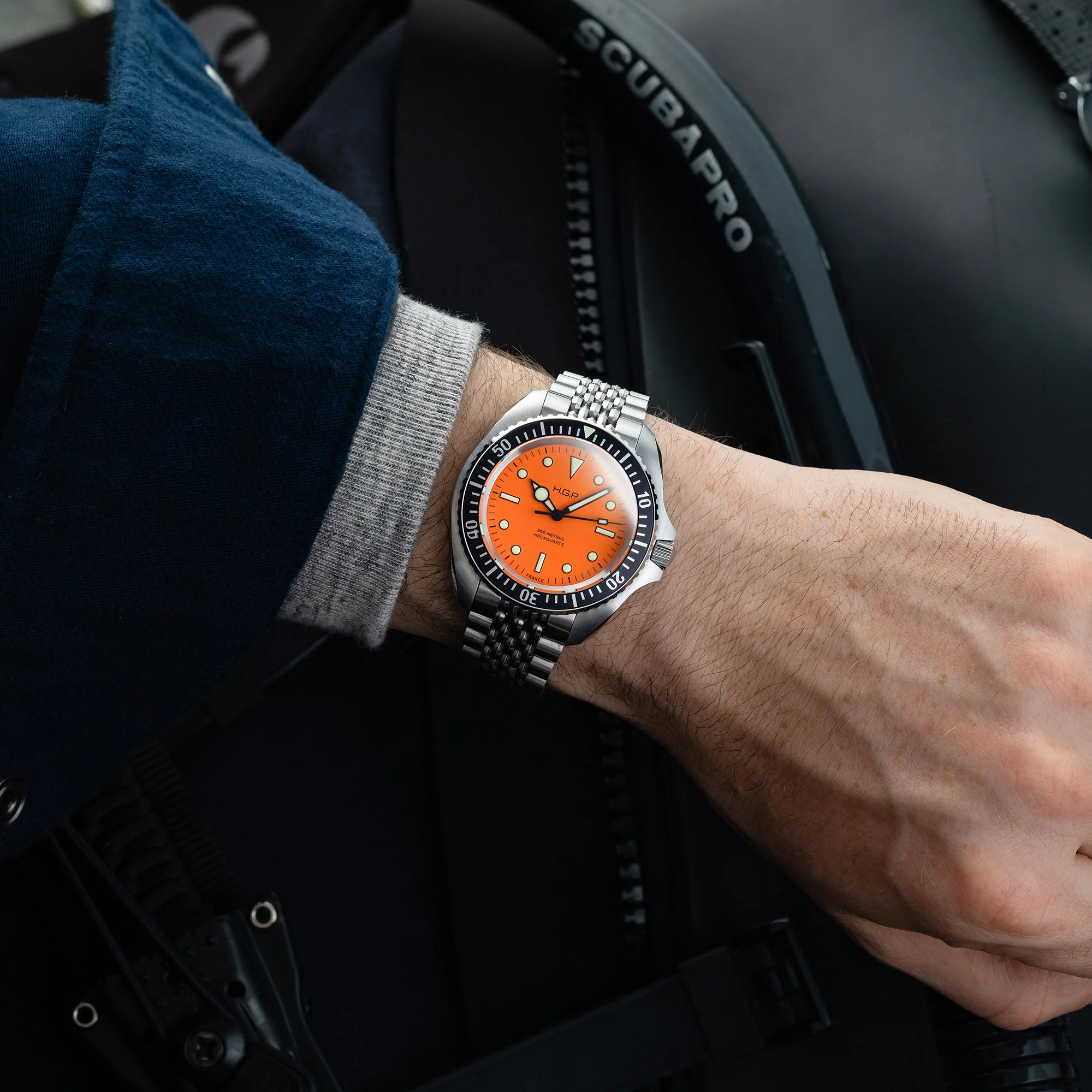 Diver 200M Mecaquartz Diving Watch - Orange - Image 12