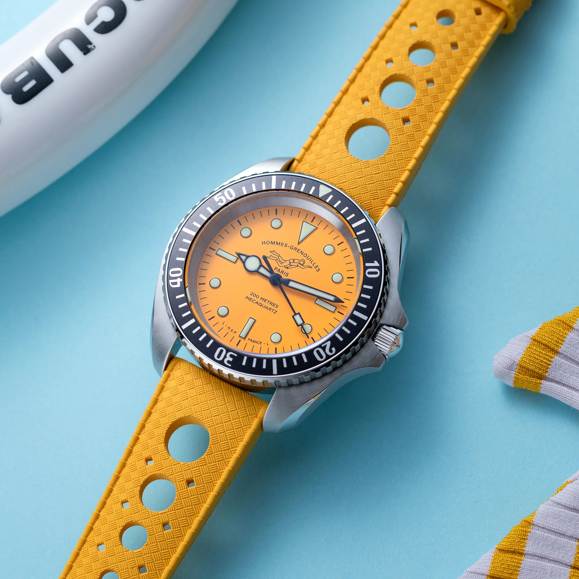 Diver 200M Mecaquartz Diving Watch - Yellow - Image 4