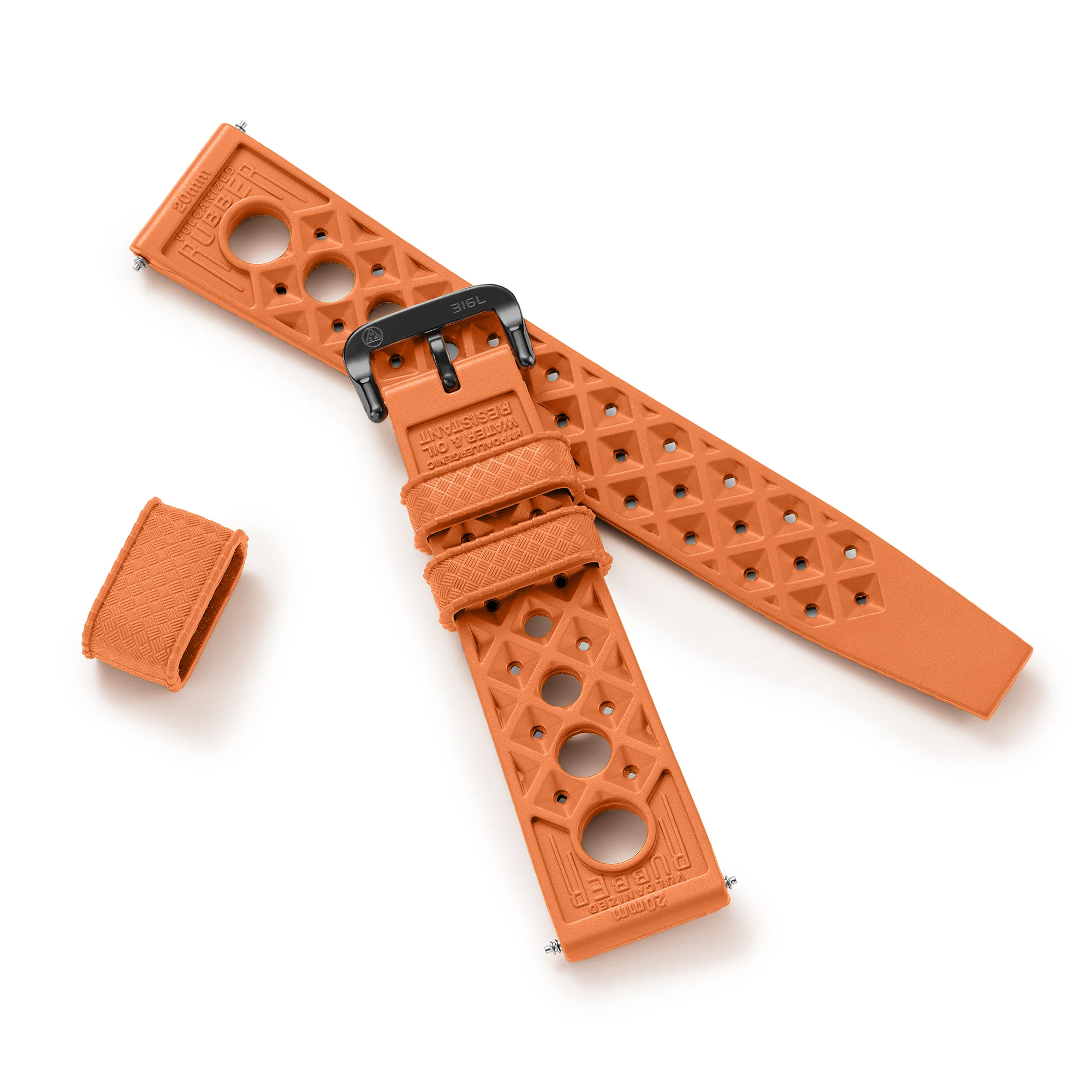 Orange "Rally" Tropic Rubber Strap - NSA - Image 8